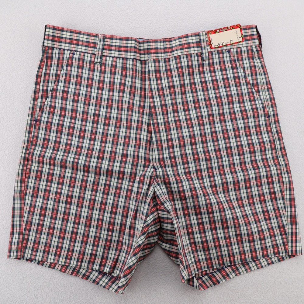 McGregor Sportswear Mens Vintage Plaid Shorts Red Blue Green Size 36 6311 NWT
